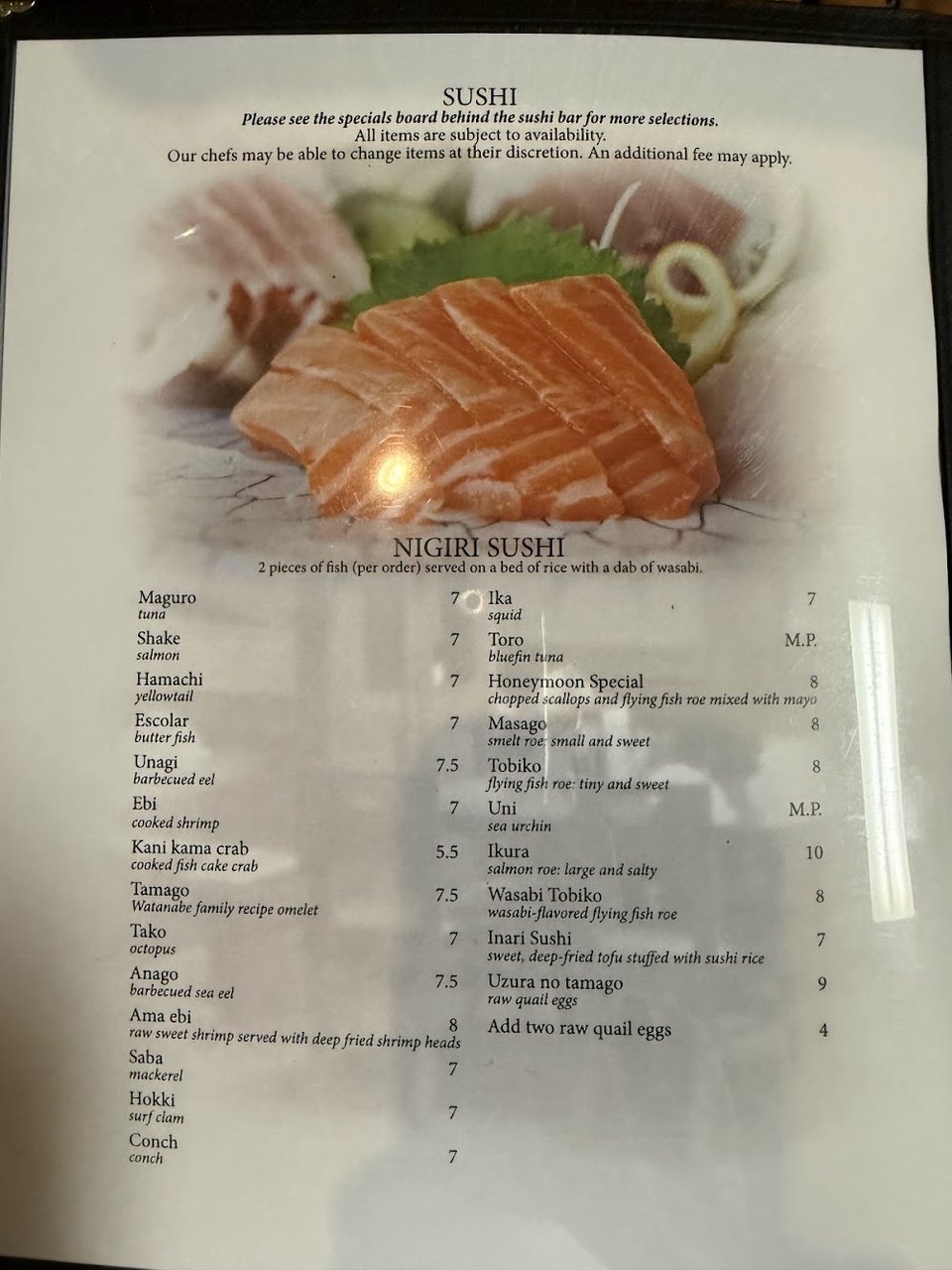 Restaurant menu with traditional dishes and lunch options.
